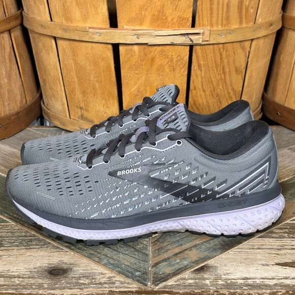 Brooks Ghost 13 Gray Blackened Pearl Purple Comfort Running Shoes Women Size 7.5 - Picture 2 of 12